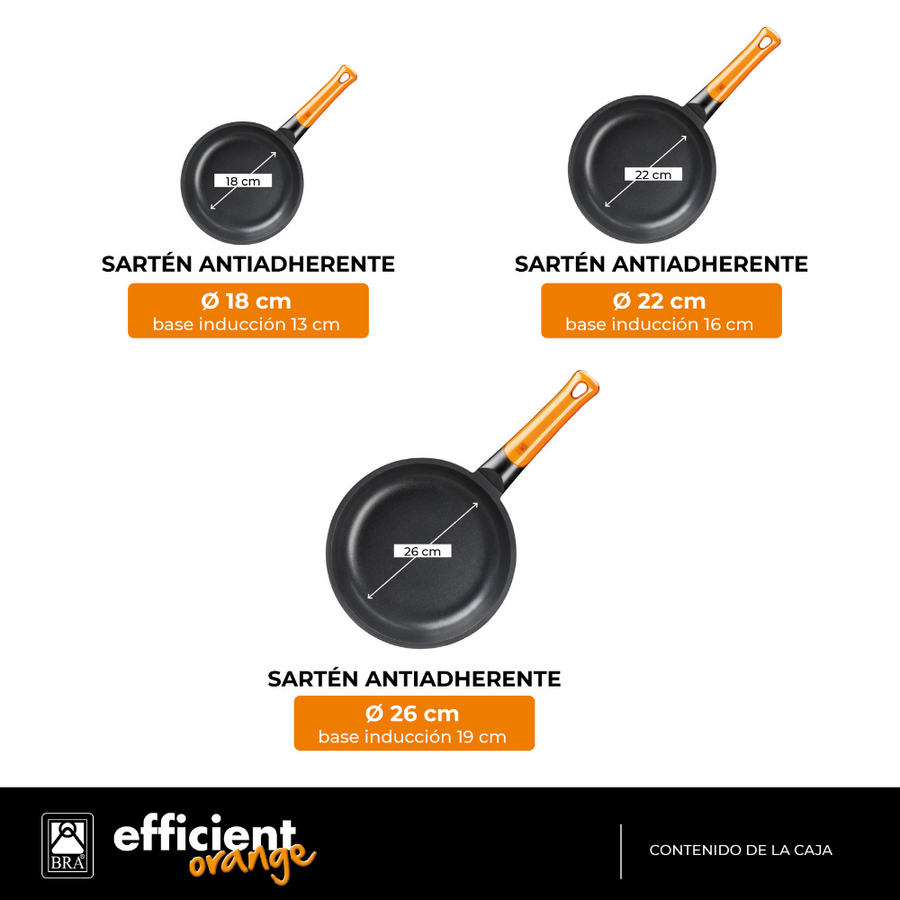 Lote de sartenes Efficient Orange