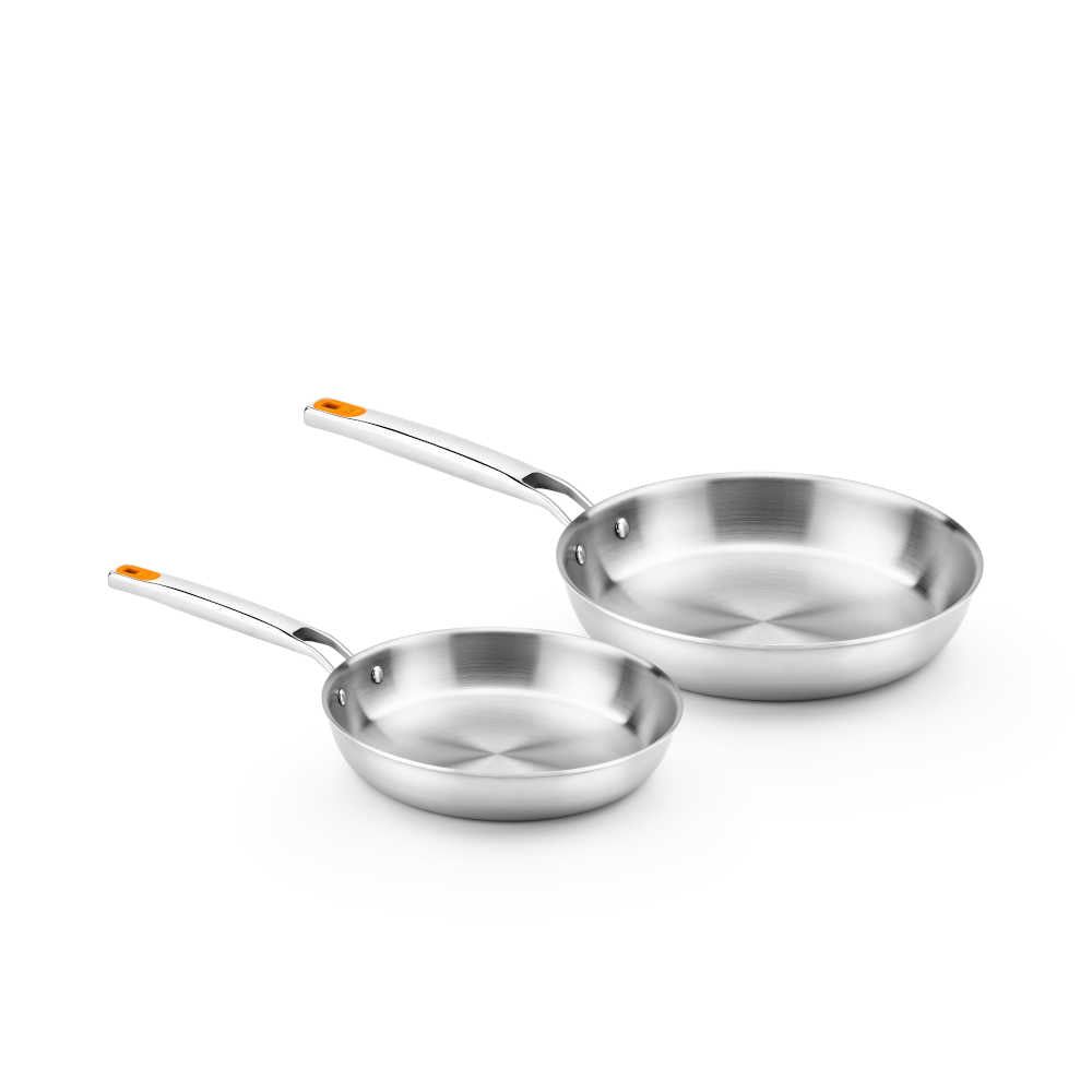 Set de 2 sartenes acero inoxidable sin antidherente Efficient Inox