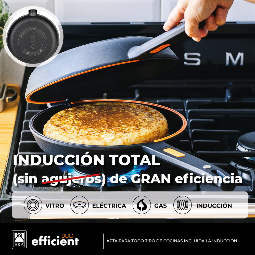 BRA Efficient Duo - Sartén Doble para Tortilla de Patatas, 20 cm