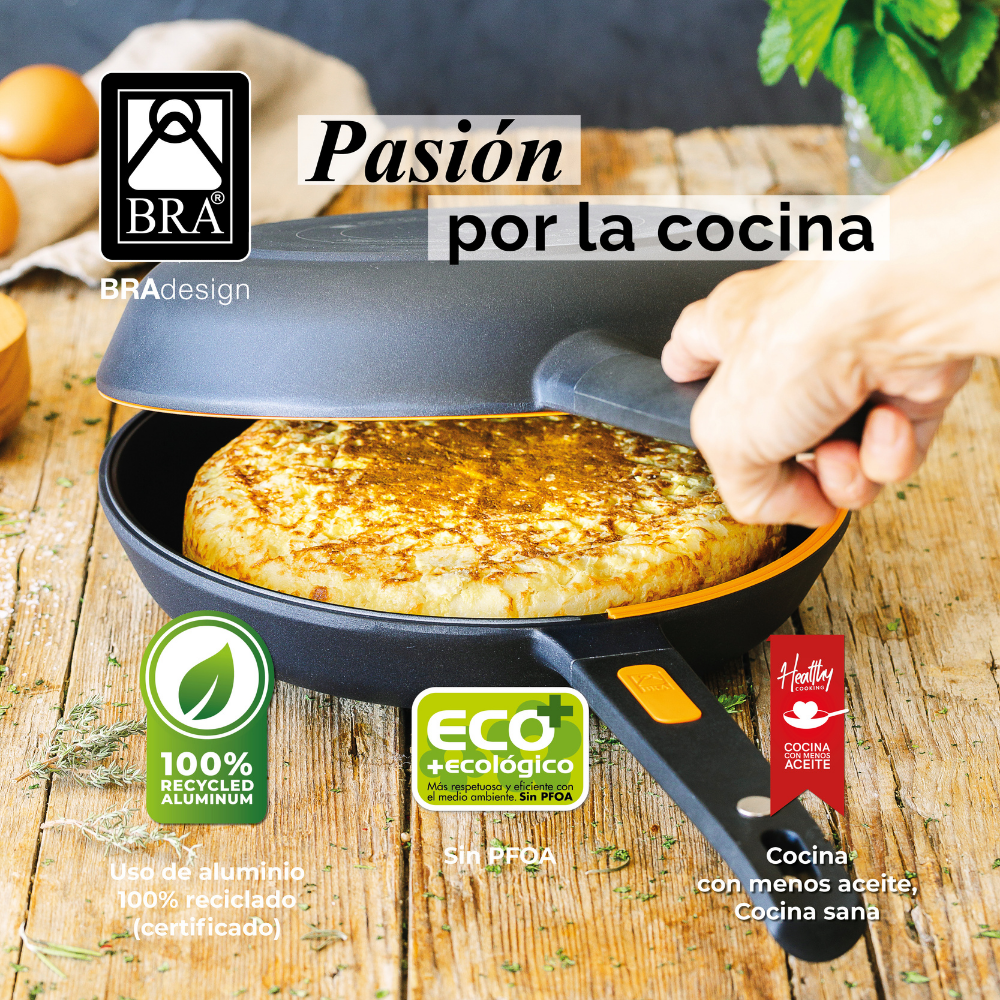 BRA Efficient Duo - Sartén Doble para Tortilla de Patatas, 24 cm